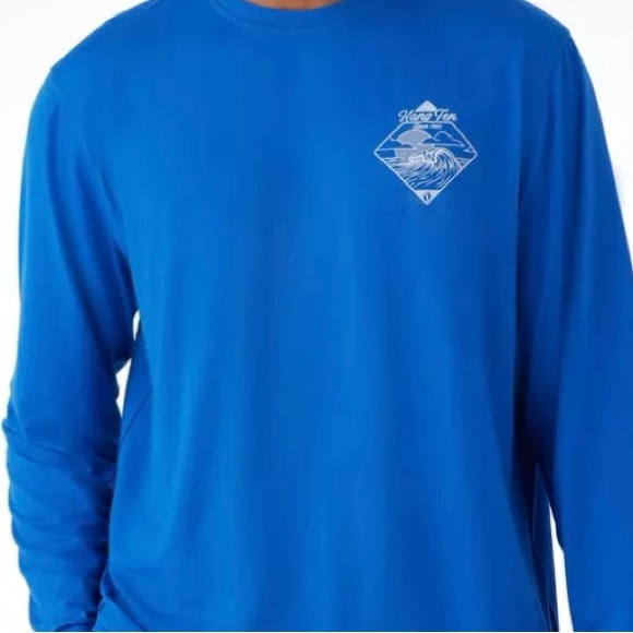 NWT! Hang Ten Men's Tidal Long Sleeve Tee, Blue, Sz M - Picture 7 of 7